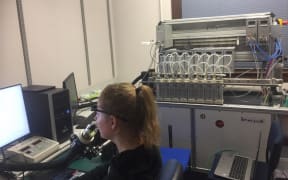 A participant in the study on the loss of taste and smell as a Covid-19 symptom at a laboratory at Otago University.