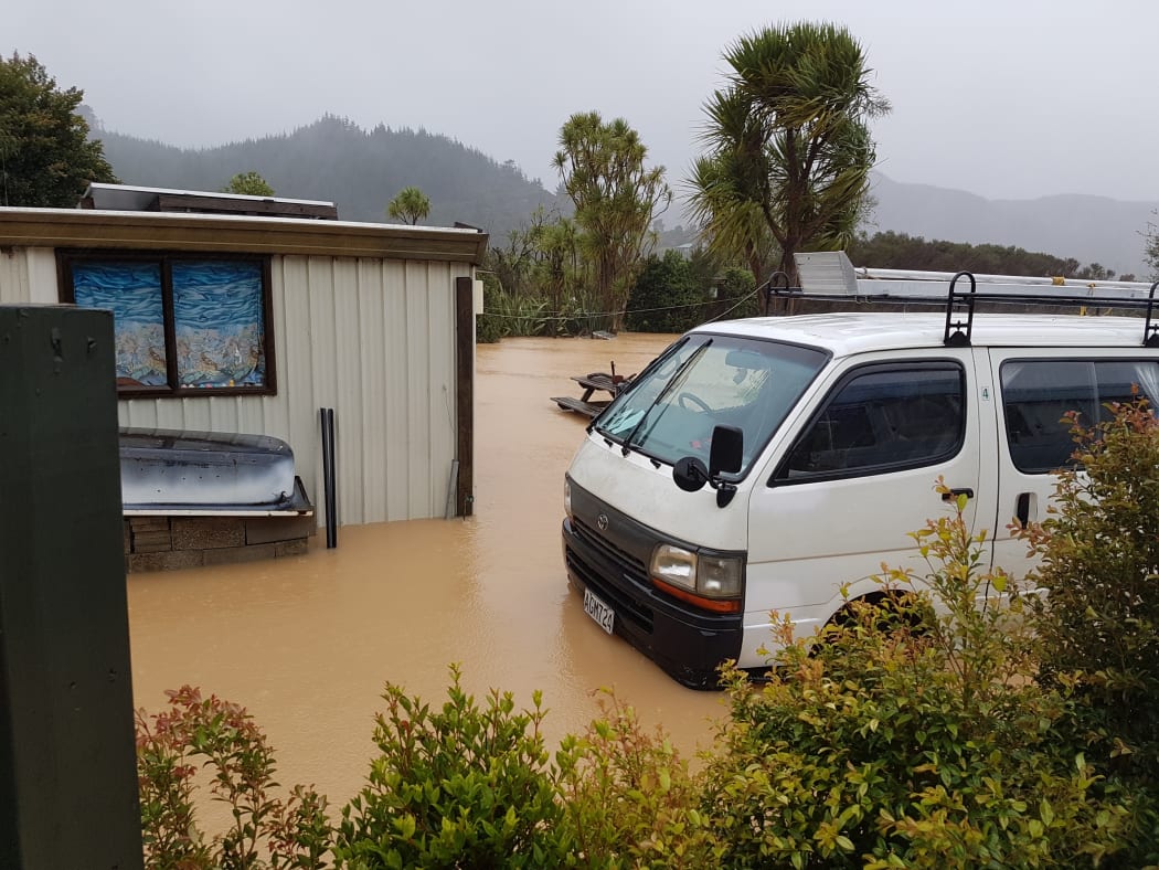 Flooding in Neil Lamb's Coromandel home.
