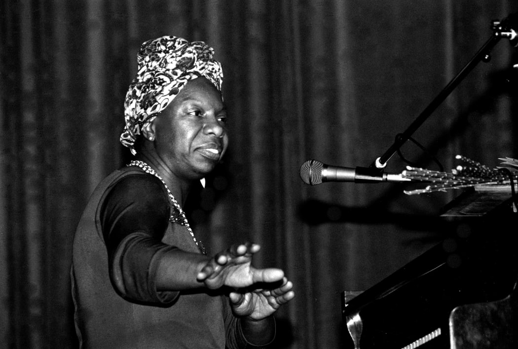 NINA SIMONE . CHANTEUSE AMERICAINE . JAZZ . MORLAIX . FINISTERE . 14 MAI 1982 .