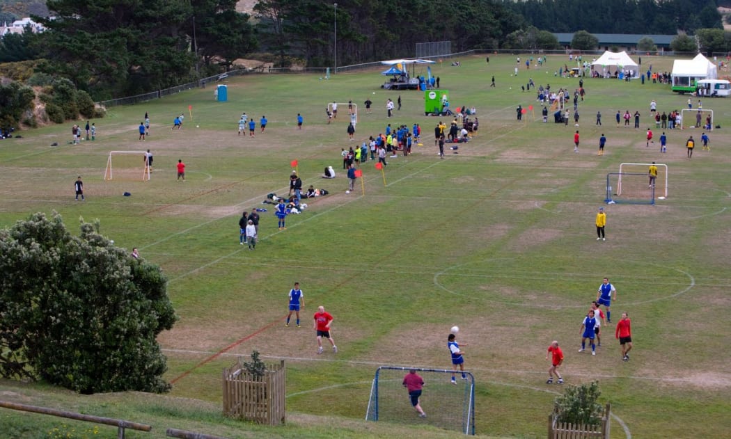 Club teams in action at Wellington's Martin Luckie Park.