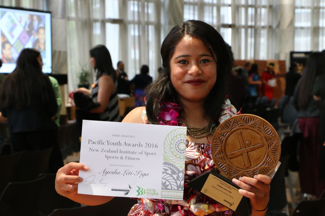 The winner of the sports and fitness award Ayesha Leti-I'iga.