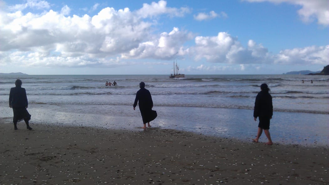 The waka Te Aurere returns to the Far North after its journey to Easter Island.