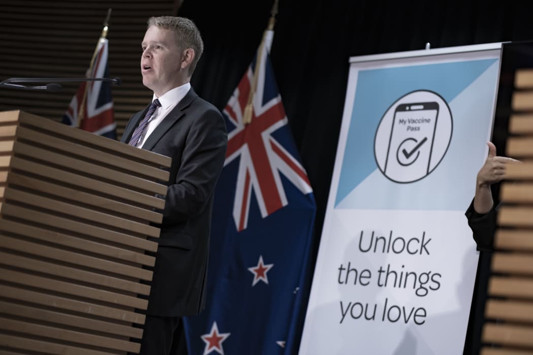 Covid-19 Response Minister Chris Hipkins at a 1pm Covid-19 press conference on 1 December 2021.