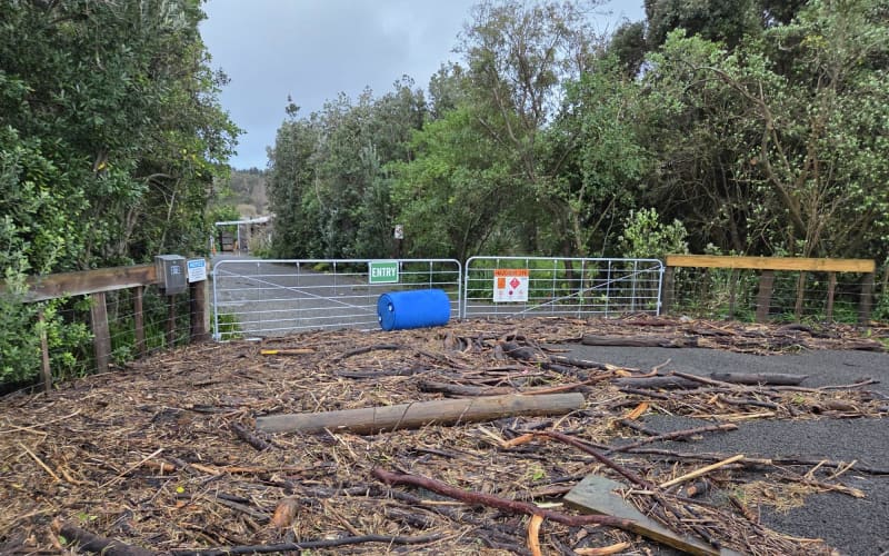 Kopu Road and flooding damage at The Limery on Kopu Road