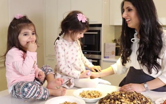 Reem Kassis with her daughters