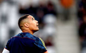Aaron Smith of the Highlanders prior to the Super Rugby match between the Highlanders and the Reds.