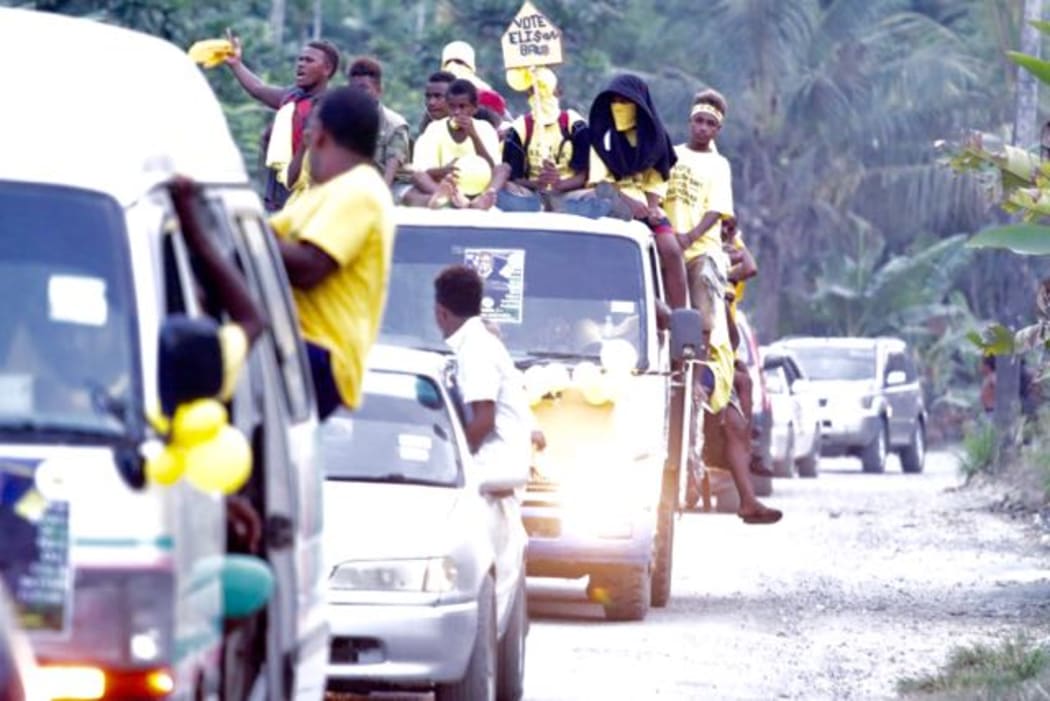 Vehicles of all descriptions joined campaign float parades across the capital Honiara