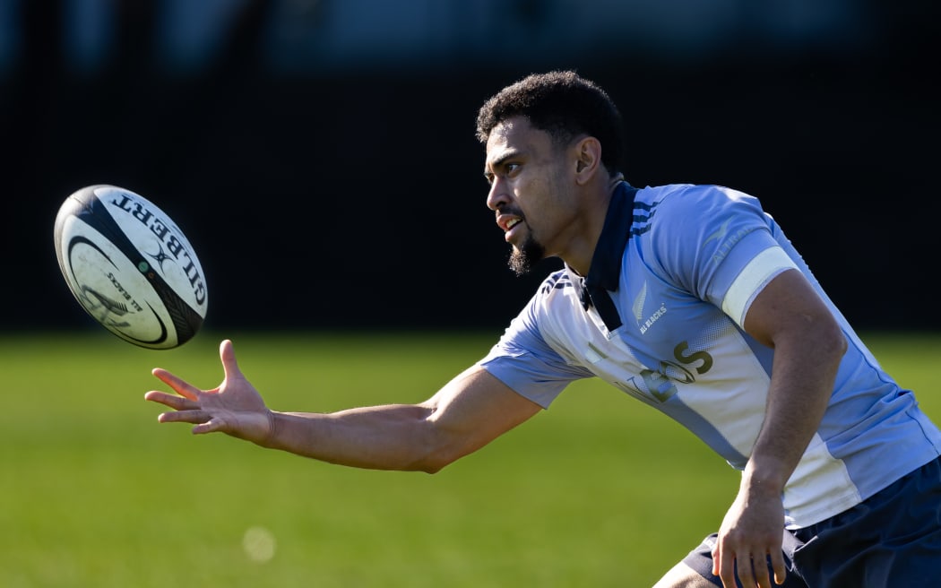 All Blacks back Stephen Perofeta during training.