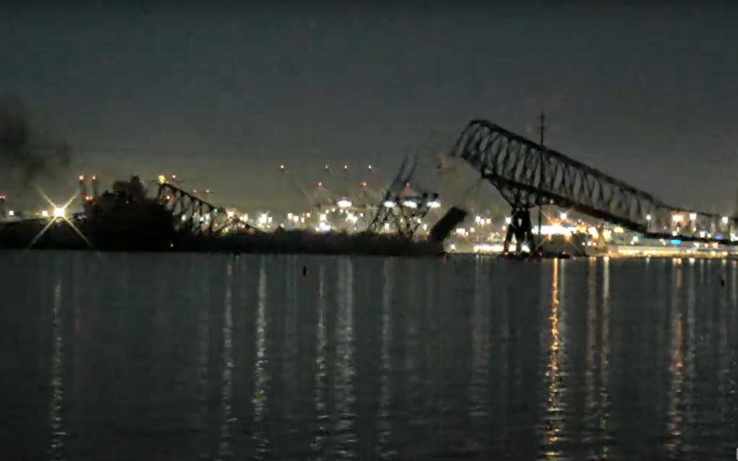 Major bridge in Baltimore, US collapses after being struck by cargo ship |  RNZ News