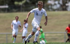 New Zealand's Ben Waine on the ball. OFC Men's Olympic Qualifier 2019.
