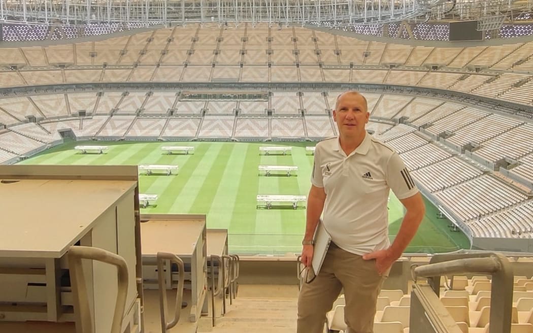 Kevin Clarke from Halswell managed the construction of the media tribune at Lusail Stadium .