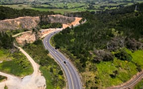 Aerial Photo of the closure of Brynderwyn Hill state highway 1