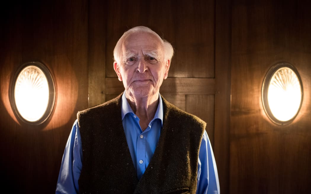 John le Carre, photographed during an interview with Deutsche Presse-Agentur at a hotel in Hamburg, Germany, 16 October 2017.