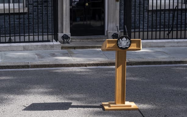 Keir Starmer announces his resignation as Prime Minister of the United Kingdom outside 10 Downing Street, London, June 22, 2026. In his speech he sets out his timetable for departure, including details of a leadership contest and the end of his term in September. (Photo by Seiya Tanase/NurPhoto) (Photo by Seiya Tanase/NurPhoto via AFP)