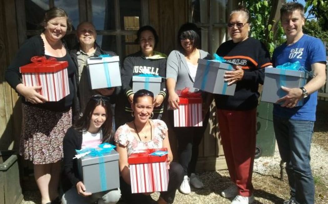 Church group City Impact donates Christmas gift boxes every year.