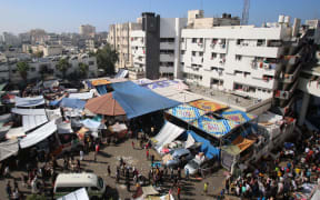 The compound of Al-Shifa hospital in Gaza City on 7 November 2023, amid the ongoing battles between Israel and Palestinian group Hamas.