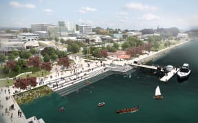 An artist’s impression of the waterfront Taumata Kahawai transformation.