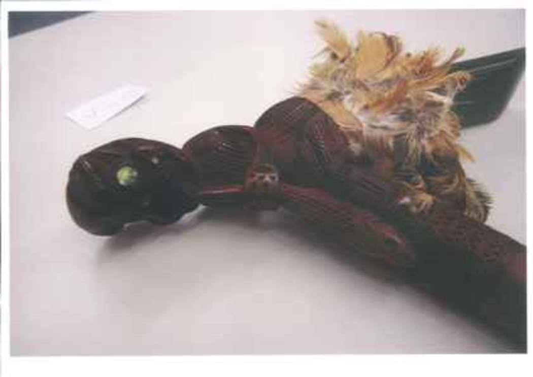 A ceremonial adze stolen from a house on Friday in Pakipaki.