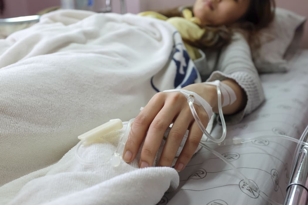 Hospital patient waiting for treatment.