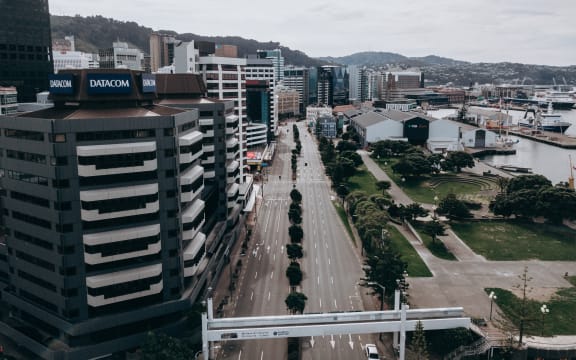 Drone footage in central Wellington during alert level 4.