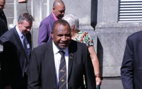 PNG Prime Mnister James Marape arrives at Victoria University of Wellington, 24 February 2020
