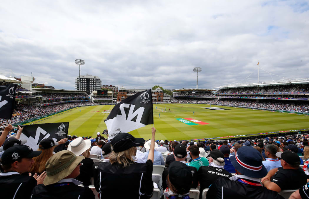 Fans at Lord's during the New Zealand's inning at the Cricket World Cup Final