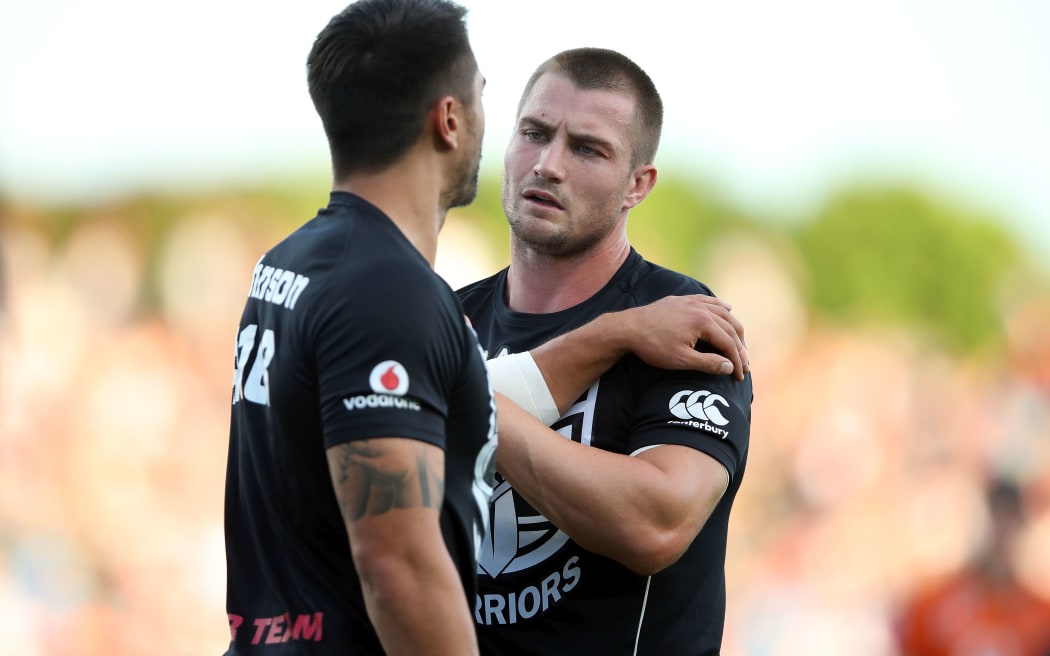 Kieran Foran warms up with Shaun Johnson. Dragons v Warriors NRL rugby league match at UOW Jubilee Oval, Kogarah Australia. Sunday 26 March 2017.