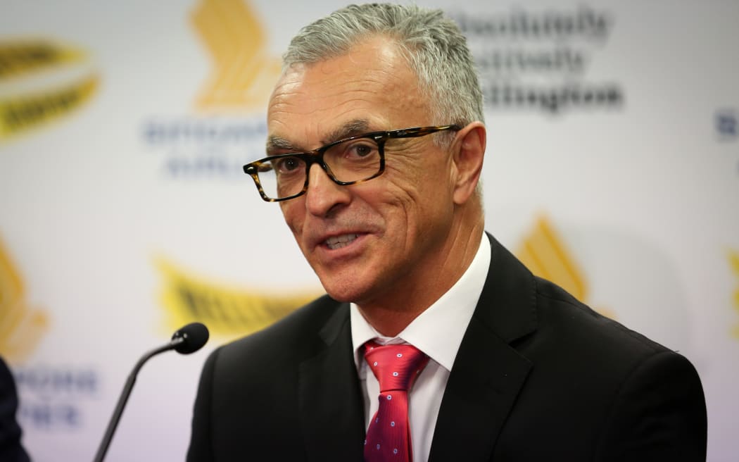 Wellington Airport CEO, Steven Sanderson, at Singapore Airlines announcement to fly from Wellington to Canberra.