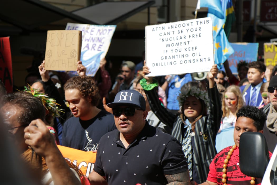 Pacific people marching at the Climate Strike in Wellington