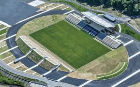 The Kamaishi Recovery Memorial Stadium stands on the exact spot where the school was washed away,