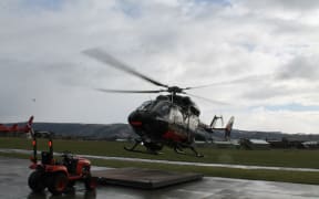 The Otago Rescue Helicopter departs from its Mosgiel base on a mission.
