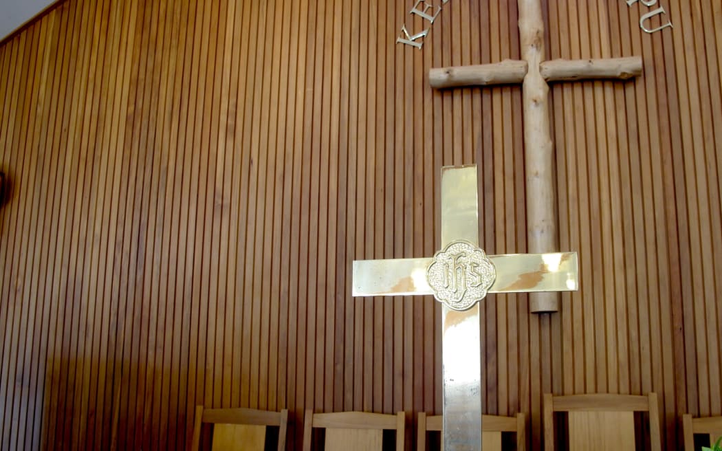 Cross on altar