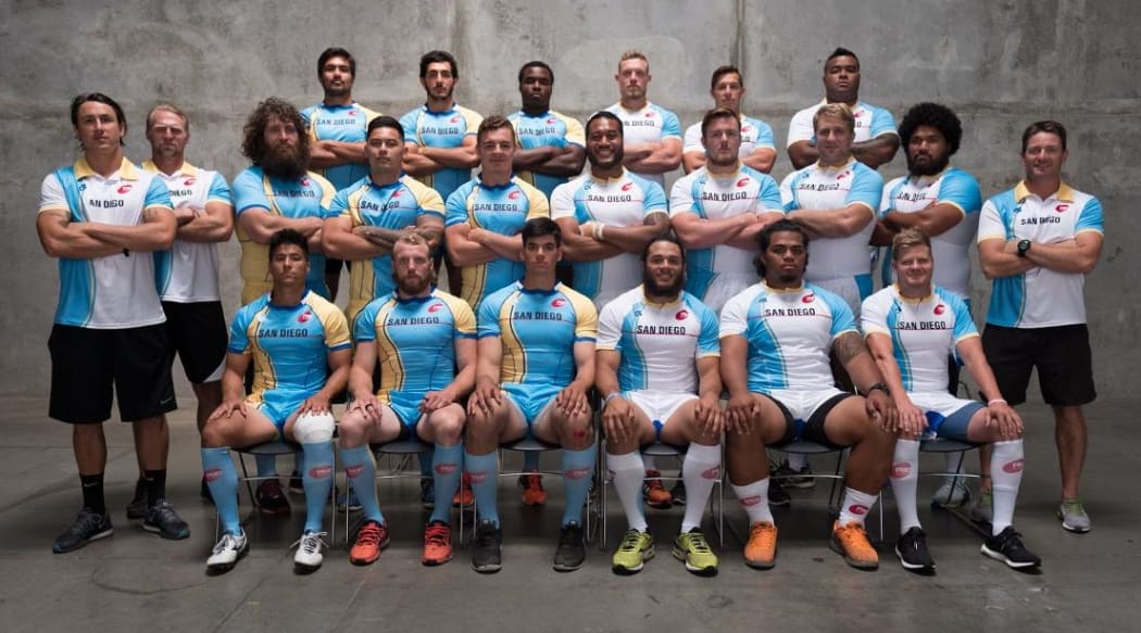 The San Diego team pose for the camera ahead of their PRO Rugby debut.