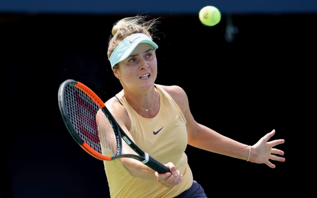 Elina Svitolina (UKR) returns the ball.