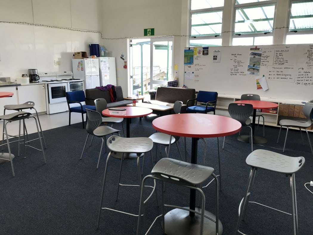The staffroom is also used for technology classes.