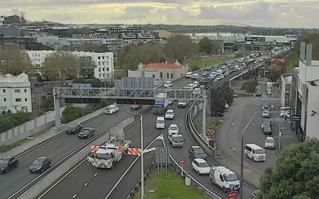 The SH1 Link to SH16 East and West was blocked by police.