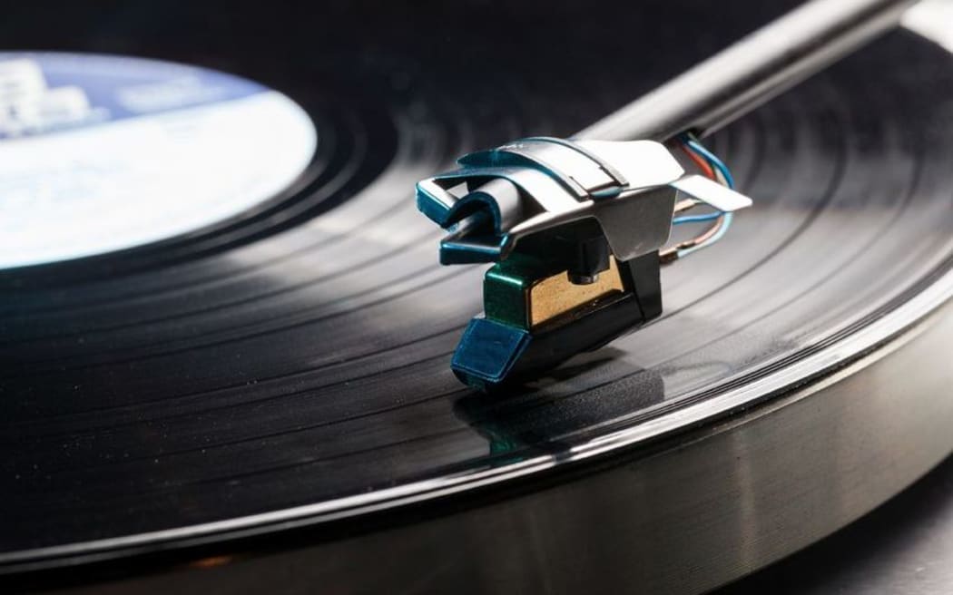 Vinyl record on player