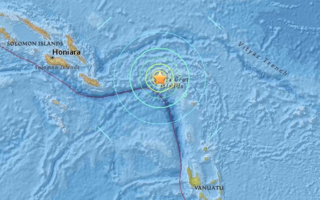 The 6.9 magnitude earthquake struck near the Santa Cruz islands in Solomon Islands