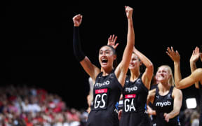 Maria Folau and teammates react after winning the Netball World Cup with a 52-51 victory over Australia in the final.