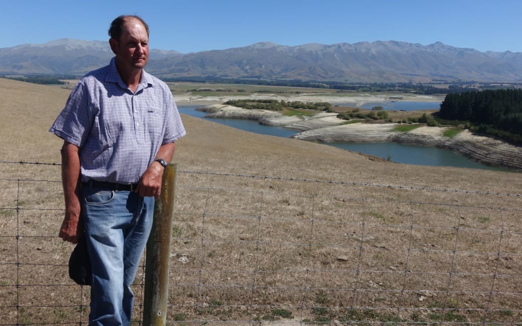 South Canterbury farmer David Williams on his property where Nathan Guy announced an official drought