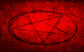 Pentagram on red background