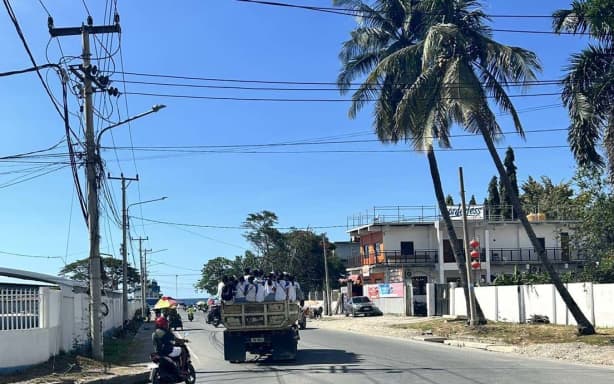 Once tree-lined street providing shade for coconut sellers now has a few trees left standing.