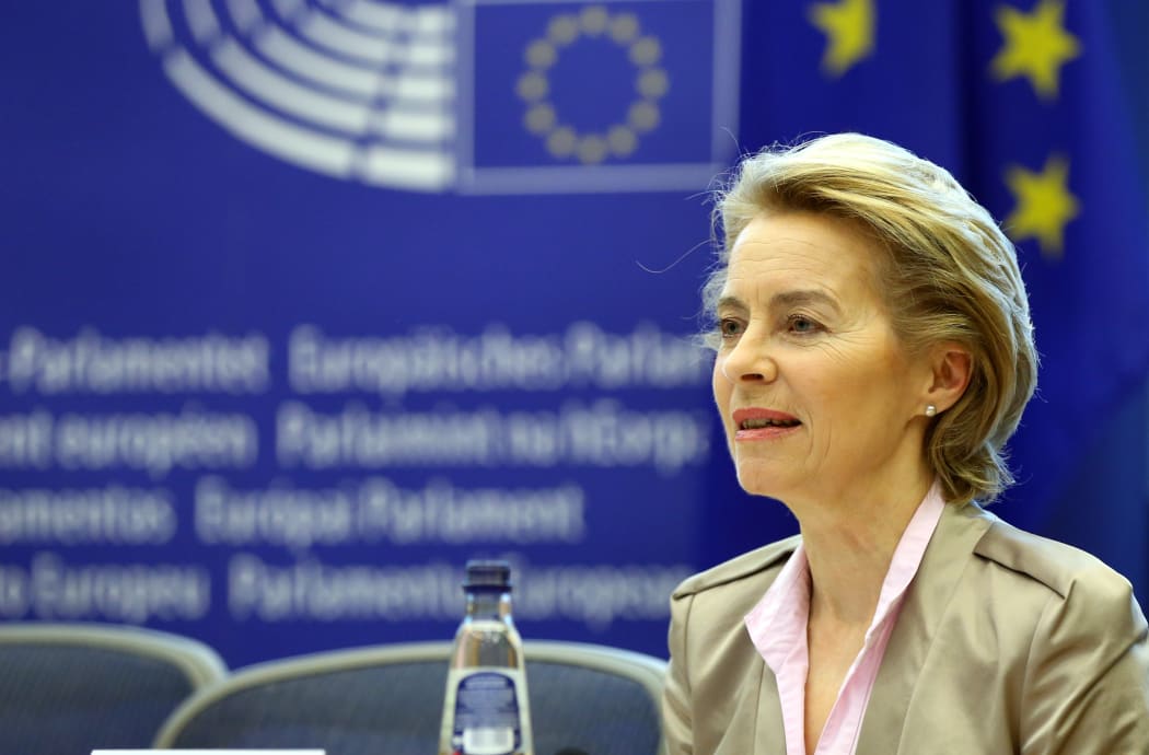 BRUSSELS, BELGIUM - JUNE 23: European Commission President Ursula von der Leyen speaks during a European Parliament Group Heads Conference