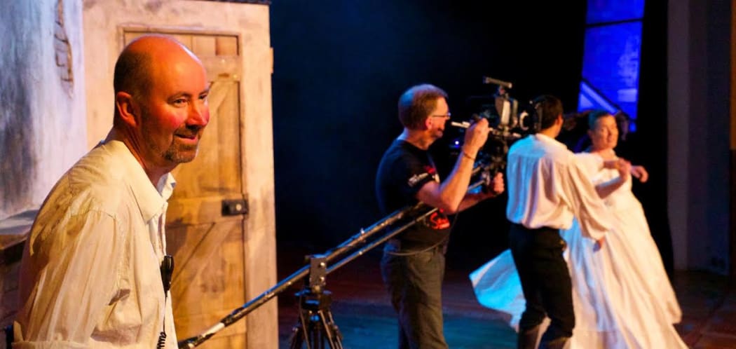 Entertainer Michael Nicholas Williams on his film set