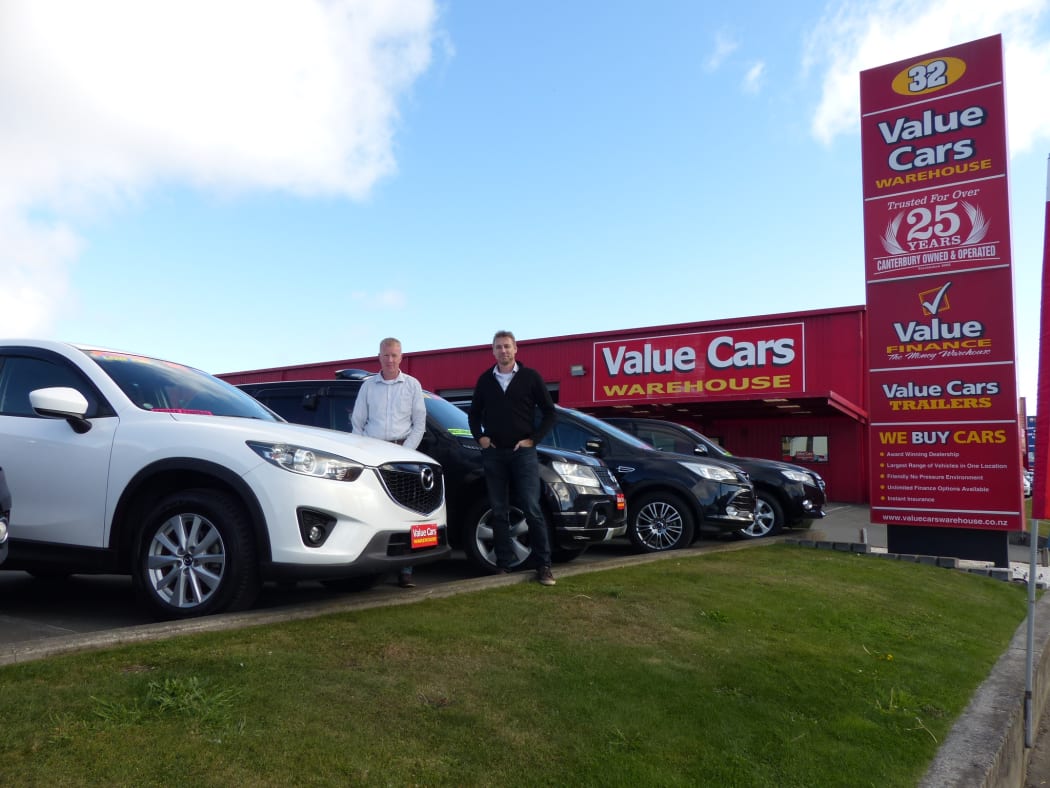 Christchurch car dealers Martin Harcourt, left, and Peter Cullen.