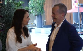 Jacinda Ardern and Bill Shorten before dinner.