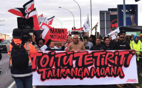 People at the Tauranga Māori Action Day.