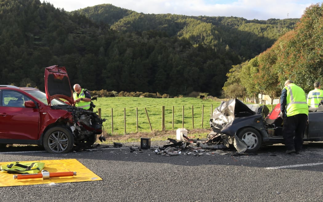 A serious crash at Taumatamākuku in 2019, one of many between Kawakawa and Moerewa.