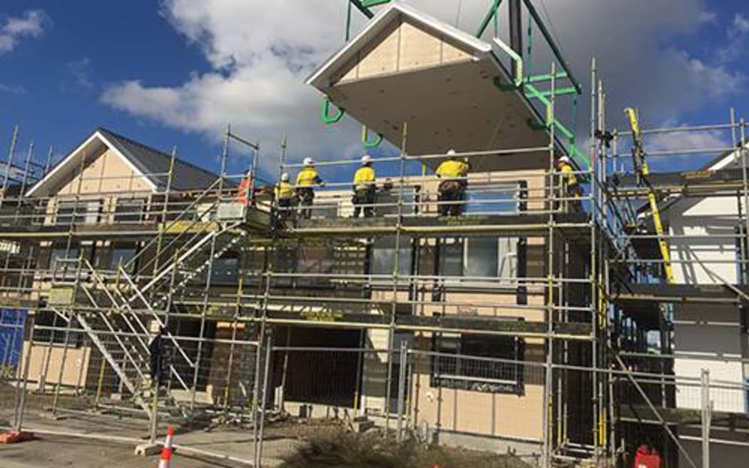 The prefabricated house being put together at Hobsonville Pt.