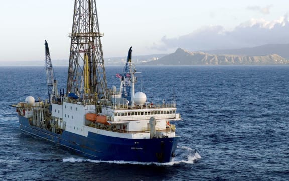 The JOIDES Resolution drilling ship is carrying out six two-month long research expeditions around New Zealand.
